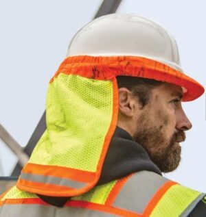 מגן עורף לקסדה צהוב רשת